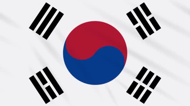 South Korean Swaying Flag Green Stamp Freedom Coronavirus Loop — Stock Video