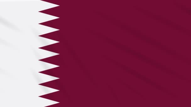 Qatar swaying flag with a green stamp of freedom from coronavirus, loop — Stock Video