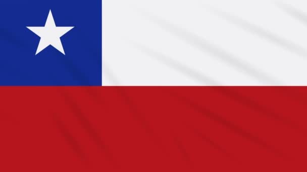Chile ondeando bandera con un sello verde de libertad del coronavirus, bucle — Vídeo de stock
