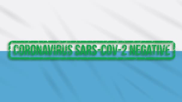 Сан-Марино розмахує прапором зеленою маркою свободи від коронавірусу, петля — стокове відео