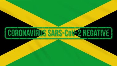 Sallanan Jamaika bayrağı, yeşil damgalı Coronavirus 'tan kurtulma, döngü