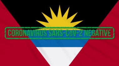 Antigua ve Barbuda sallanan bayrak yeşil damgalı Coronavirus, döngü