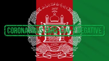 Koronavirüsten yeşil damgalı Afganistan bayrağı sallanıyor.