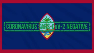 Guam yeşil damgalı sallanan bayrak Coronavirus, döngü
