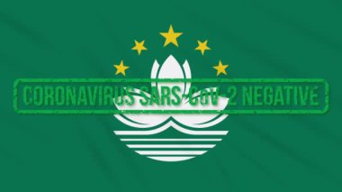 Koronavirüsten yeşil damgalı Macau bayrağı sallanıyor.