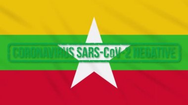 Myanmar sallanan bayrak yeşil damgalı Coronavirus, döngü