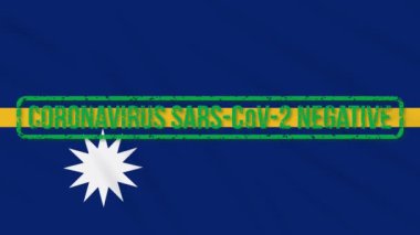 Yeşil damgalı yeşil bayrak sallayan Nauru Coronavirus, döngü
