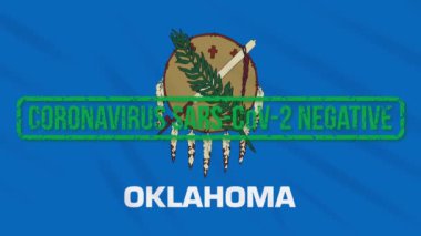 Oklahoma eyaleti yeşil bayrak sallıyor. Coronavirüs 'ten kurtulma işareti, döngü.