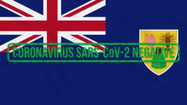 Türkler ve Caicos sallanan bayrak Coronavirüs 'ten yeşil bir damga, döngü