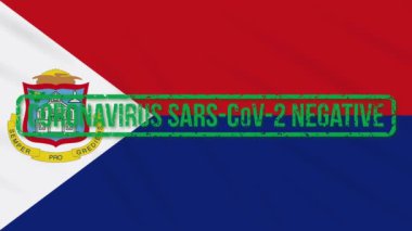 Sint Maarten sallanan bayrak yeşil damgalı Coronavirus, döngü