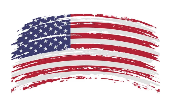 Estados Unidos América Flag Grunge Brush Stroke Vector —  Vetores de Stock