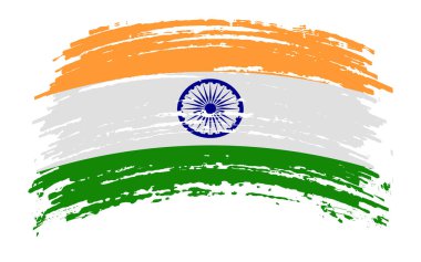 Grunge fırça darbesinde Hint bayrağı, vektör resmi