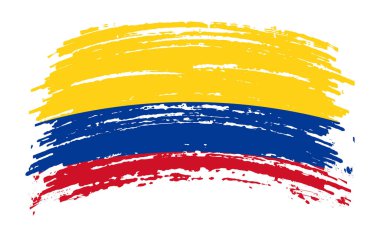 Grunge fırça darbesiyle Kolombiya bayrağı, vektör resmi