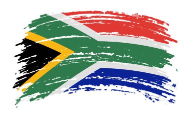 Güney Afrika bayrağı grunge fırça darbesi, vektör resmi