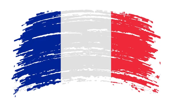 French Flag Grunge Brush Stroke Vector Image — 스톡 벡터