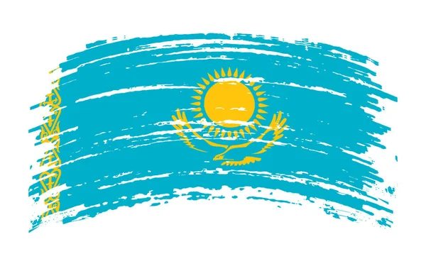 Казахський Прапор Шліфуванні Мазків Векторне Зображення — стоковий вектор