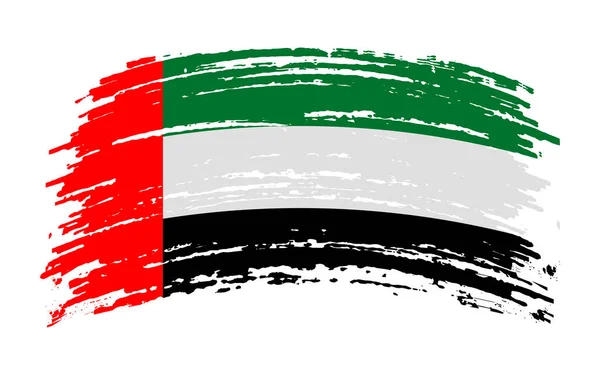 Флаг Объединённых Арабских Эмиратов Мазком Гранж Кисти Векторное Изображение — стоковый вектор