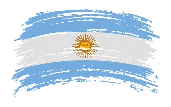 Grunge Fırça Darbesiyle Arjantin Bayrağı Vektör Resmi — Stok Vektör