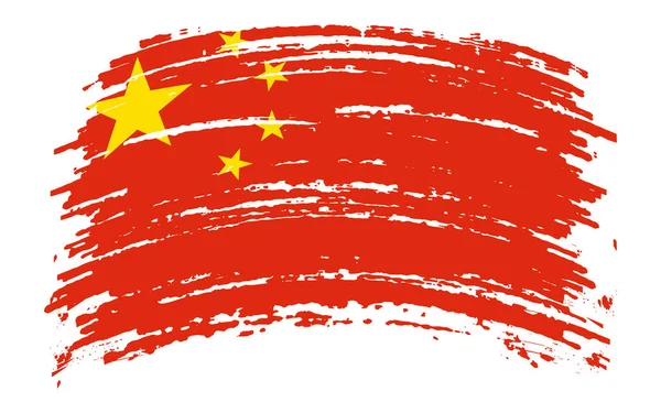 Chinese Flag Grunge Brush Stroke Vector Image — Stock Vector