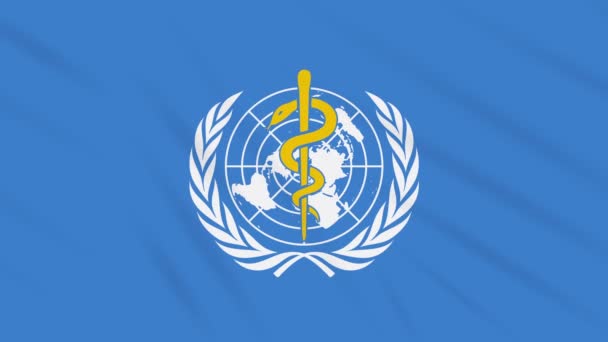 世界保健機関の旗は ループに理想的な布を振って — ストック動画