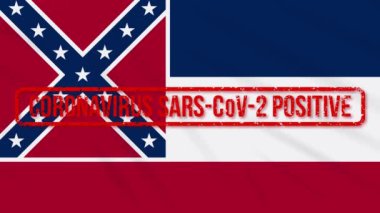 Mississippi Birleşik Devletleri bayrağı olumlu yanıt COVID-19, döngü ile damgalandı