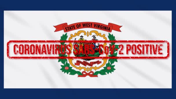 US-Bundesstaat West Virginia schwenkt Flagge mit positiver Reaktion auf COVID-19-Schleife — Stockvideo