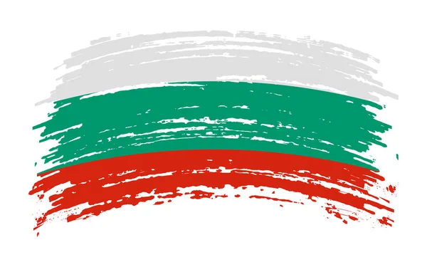 Bulgarische Zerrissene Flagge Grunge Pinselstrich Vektorbild — Stockvektor