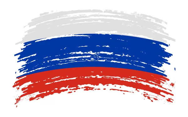 Russische Verscheurde Vlag Grunge Penseelstreek Vectorbeeld — Stockvector