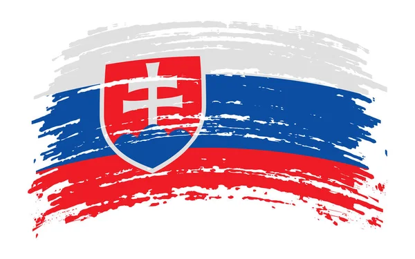 Słowacka Flaga Rozdarta Skoku Pędzla Grunge Obraz Wektora — Wektor stockowy