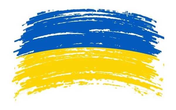 Український Подертий Прапор Шліфуванні Пензля Векторний Образ — стоковий вектор