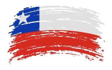 Grunge fırça darbesinde Şili bayrağı, vektör resmi