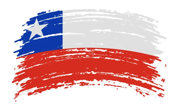 Χιλιανή Σκισμένη Σημαία Grunge Πινέλο Εγκεφαλικό Επεισόδιο Διανυσματική Εικόνα — Διανυσματικό Αρχείο