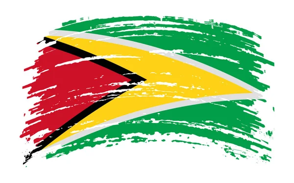 Guyana Rasgó Bandera Trazo Del Pincel Grunge Imagen Vectorial — Archivo Imágenes Vectoriales