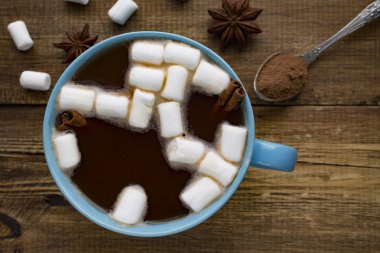 Mavi fincan kakao marshmallows ile