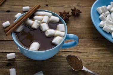 Mavi fincan kakao marshmallows ile