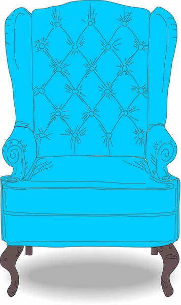 ビンテージ クラシック青い肘掛け椅子のベクトル画像 — ストックベクタ