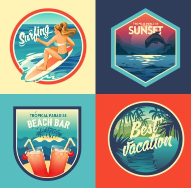  Yaz macera etiket kümesi