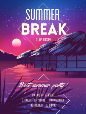 Poster beach parti pembe