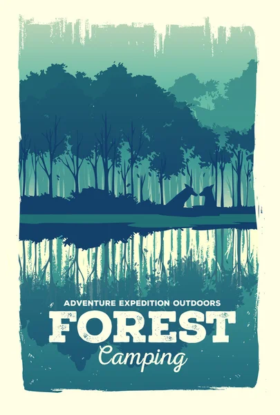 Landschap bos silhouet — Stockvector