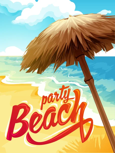 Affiche plage fête — Image vectorielle