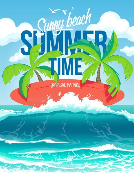 Poster summer time — Stock Vector