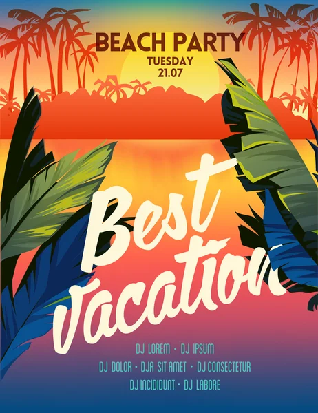 Plakát beach party — Stockový vektor