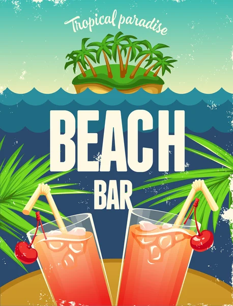 Affiche avec deux cocktails — Image vectorielle