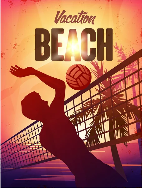 Poster vakantie strand — Stockvector