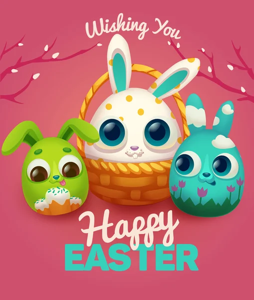 Tarjeta de Pascua feliz — Vector de stock