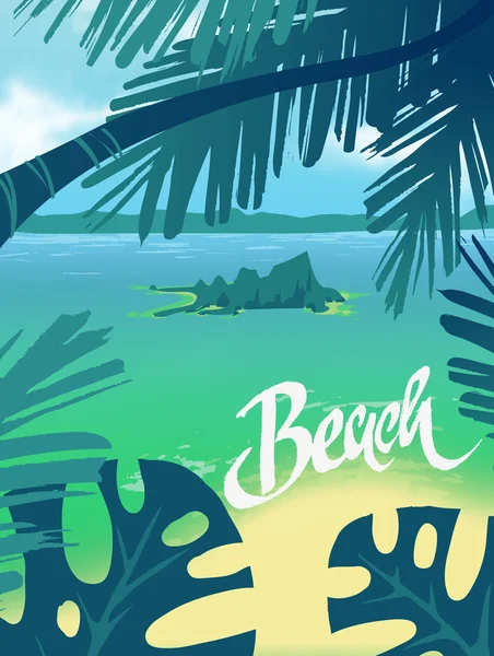 Affiche plage fête — Image vectorielle