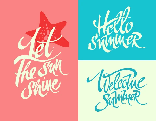 Verão lettering set fundos — Vetor de Stock