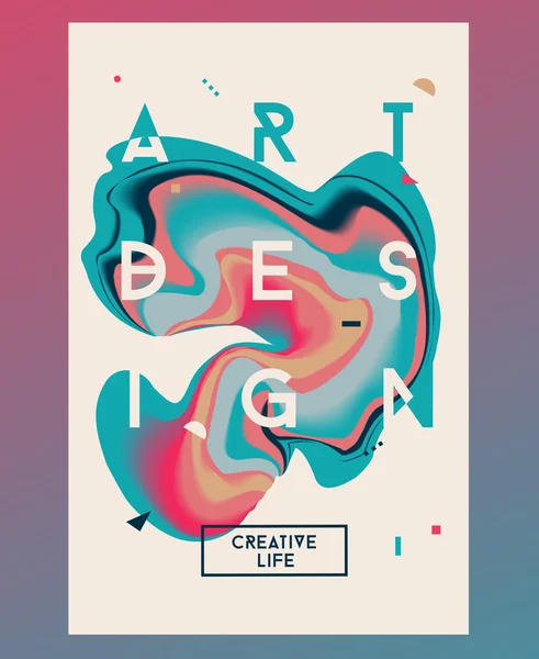 Kleur abstracte poster. — Stockvector