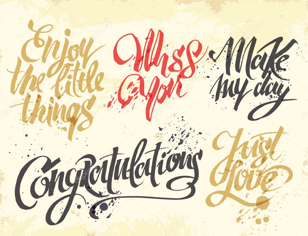 Hand-drawn lettering for cards