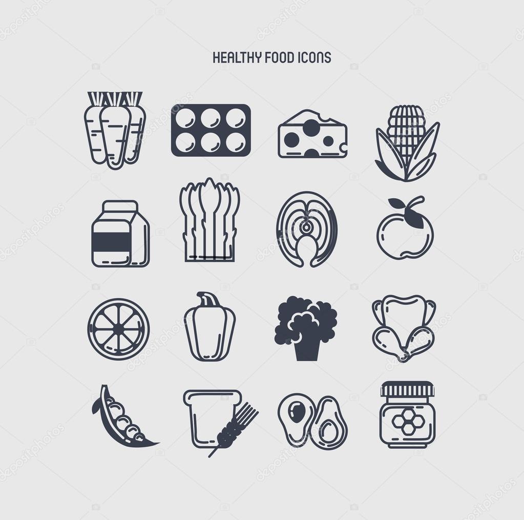 16 healthy icons 